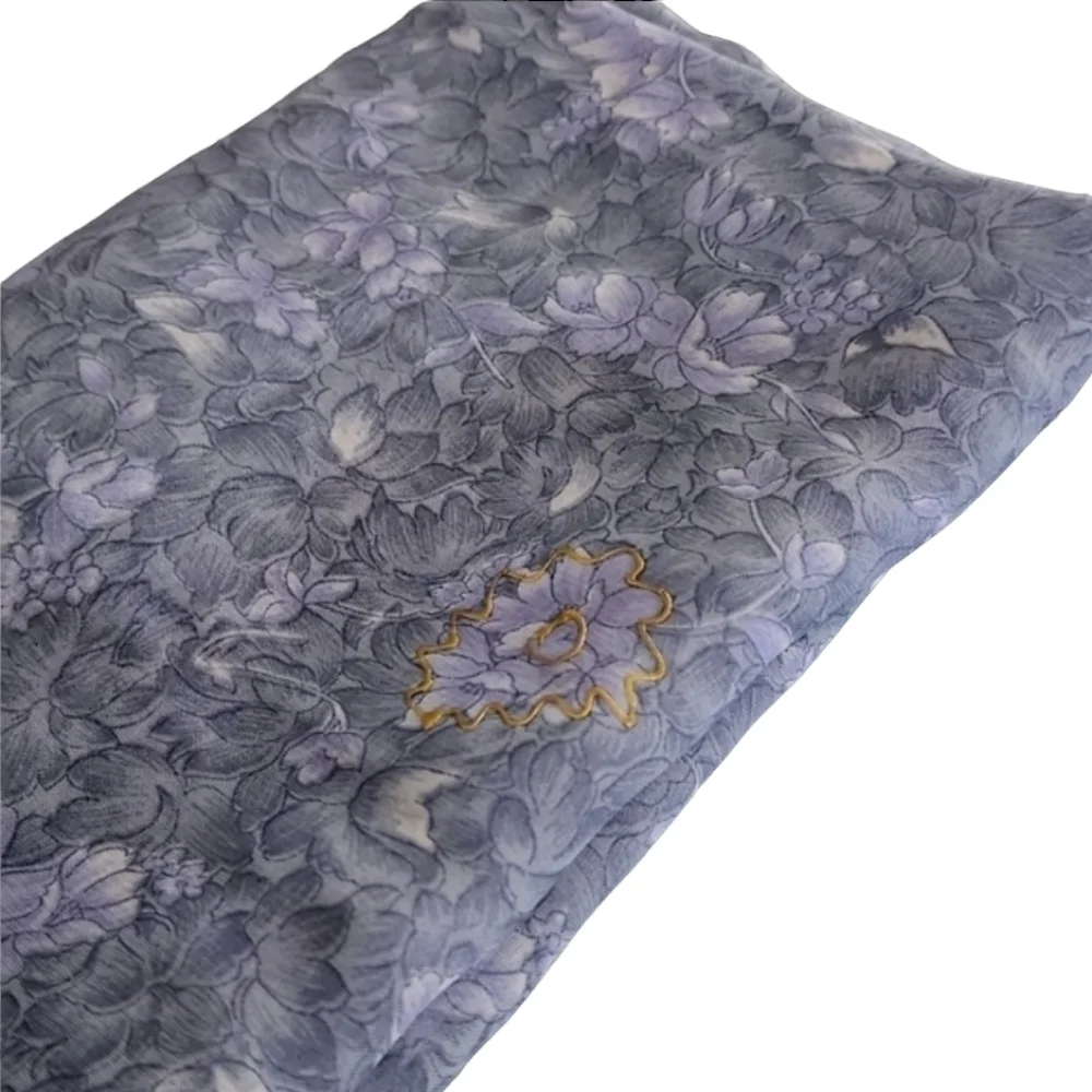 Oversized Handmade Scarf Wrap Sarong Cover Up from Indonesia Periwinkle Floral - Picture 6 of 16